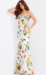 Jovani 47626 Ivory-Multi