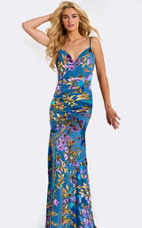 Jovani 47655 Blue-Multi