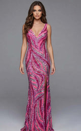Jovani 47793 Neon-Pink-Multi