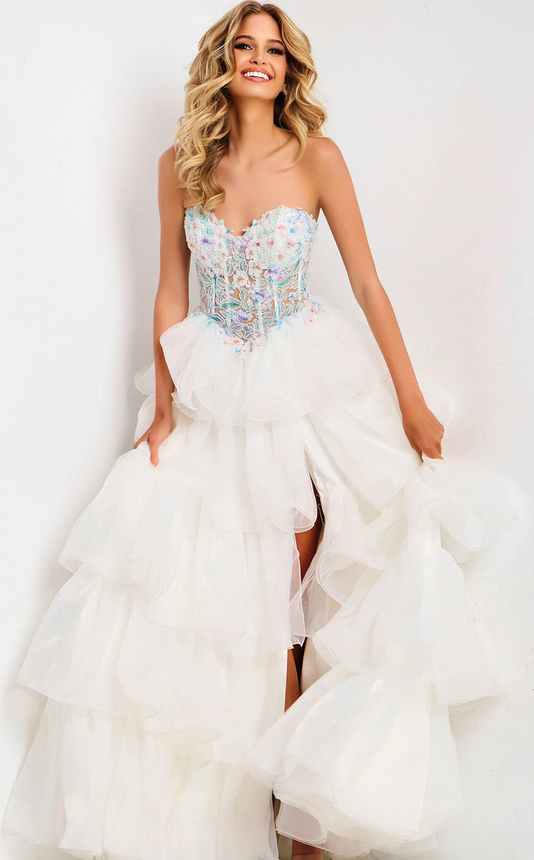 Jovani 48177 Off-White-Multi