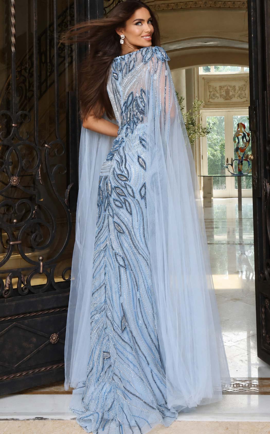 Jovani 48428 Blue-Multi