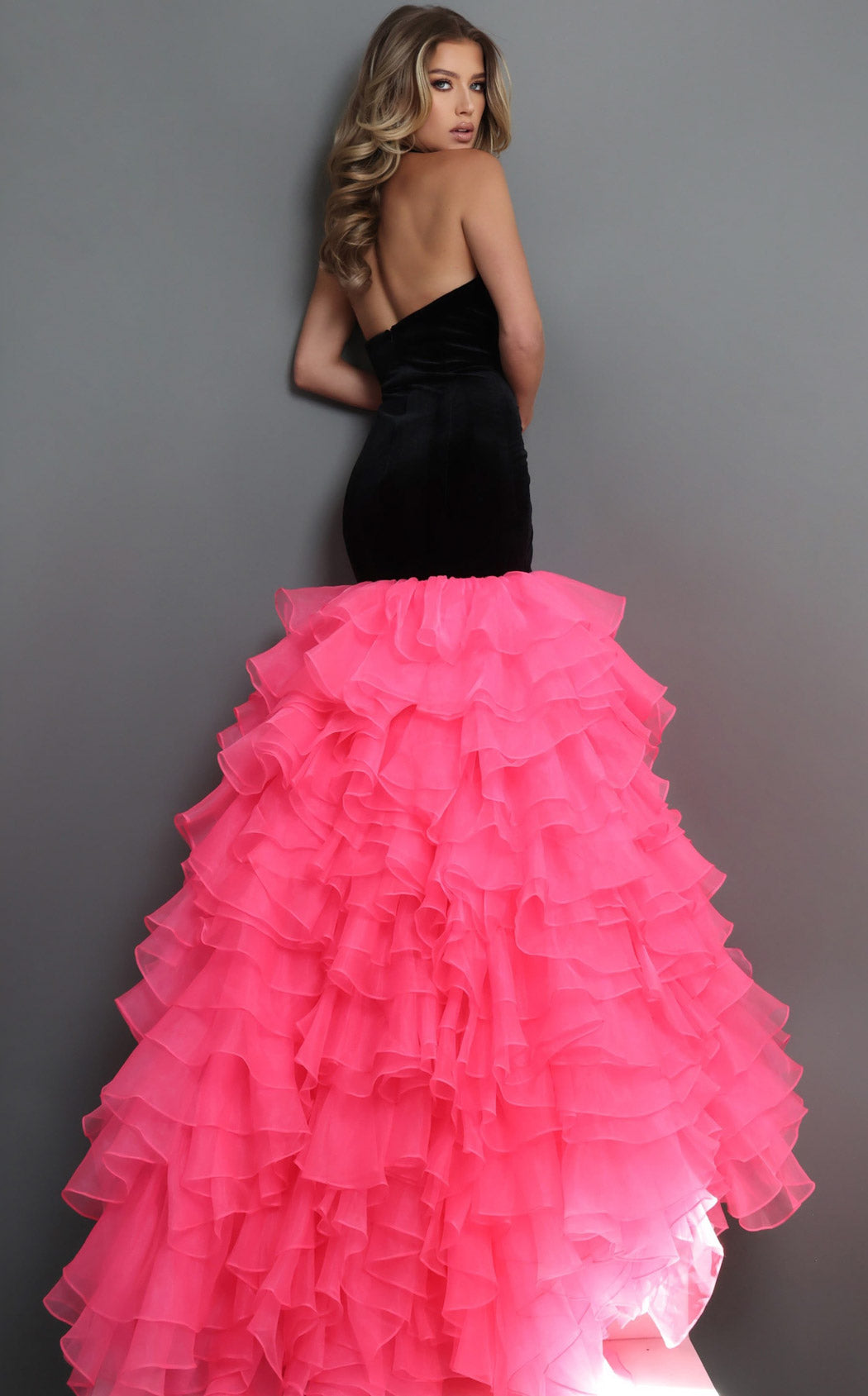 Jovani 48448 Black/Hot-Pink