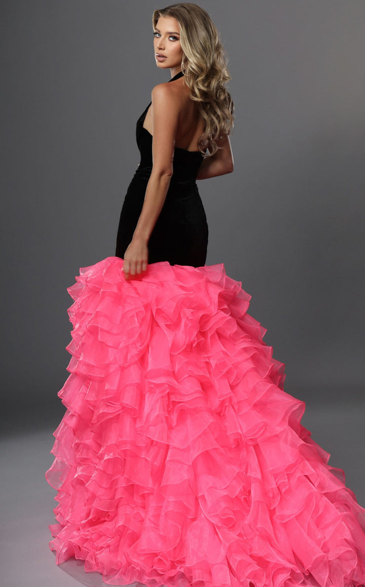 Jovani 48448 Black/Hot-Pink