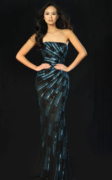 Jovani 48561 Black/Teal