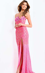 Jovani 48620 Orange/Fuchsia