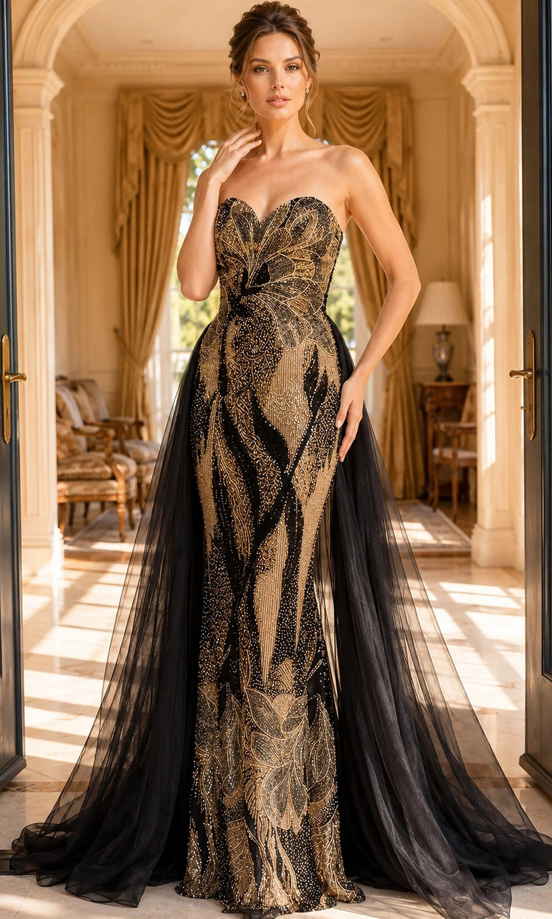 Jovani 48709 Black/Gold