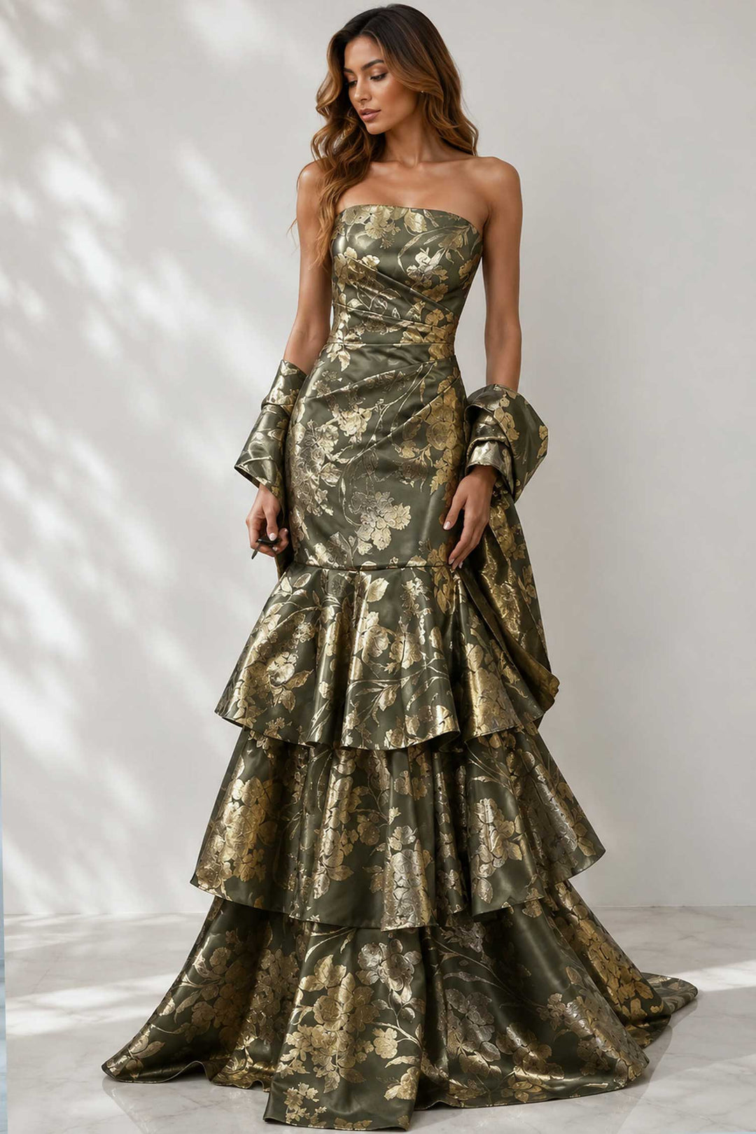 Jovani 49031 Olive/Gold