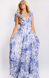 Jovani 49143 White/Blue