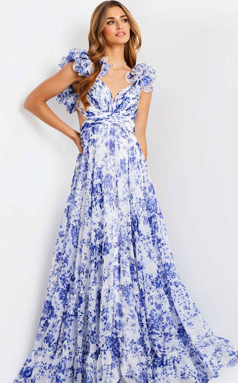 jovani blue and white dress Jovani 3263 Light Blue Embellished Dress