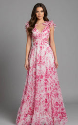 Jovani 49143 White/Fuchsia