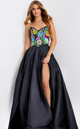 Jovani 49233 Black-Multi