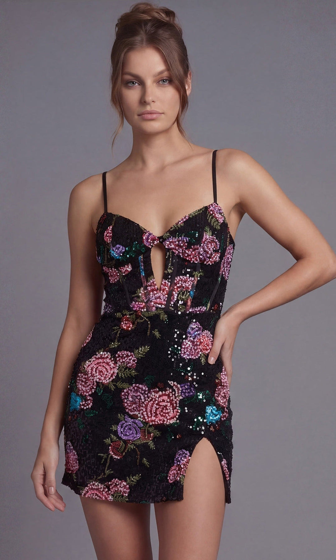 Jovani 49235 Black-Multi