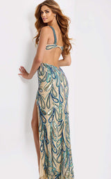 Jovani 49256 Nude-Teal