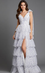 Jovani 49358 Off-White/Purple
