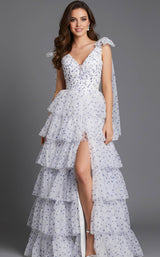 Jovani 49358 Off-White/Purple