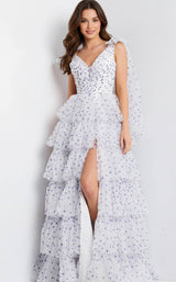 Jovani 49358 Off-White/Purple