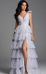 Jovani 49358 Off-White/Purple
