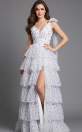 Jovani 49358 Off-White/Purple