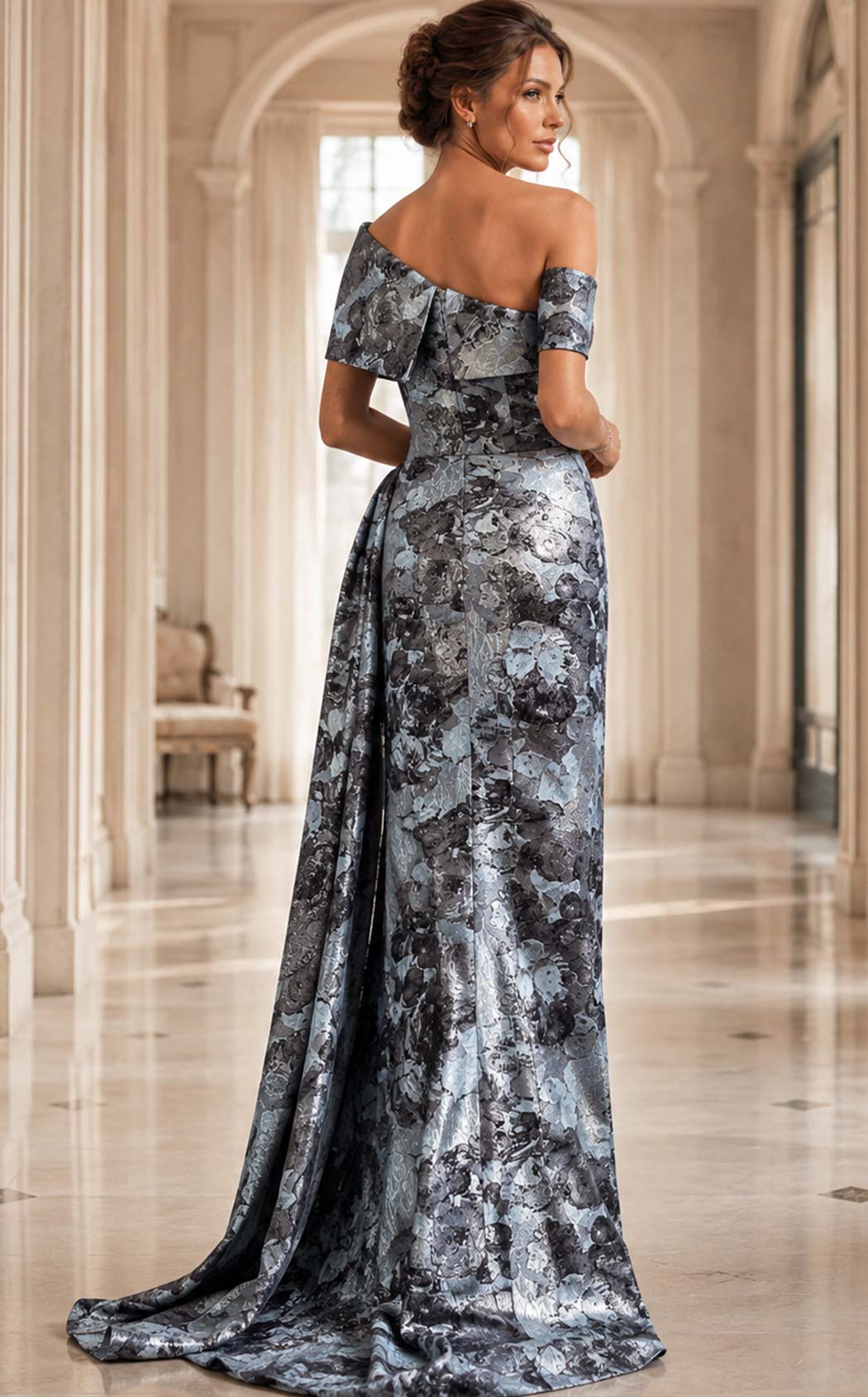 Jovani 49564 Grey-Multi