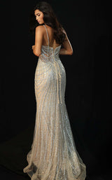 Jovani 49718 Silver/Nude