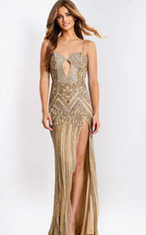 Jovani 49810 Nude-Gold-Silver