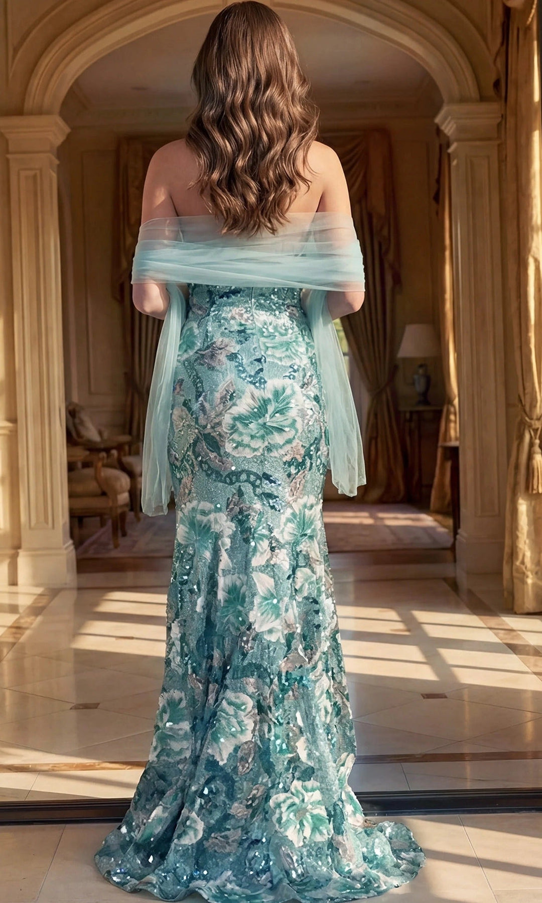 Jovani 49840 Mint/Multi
