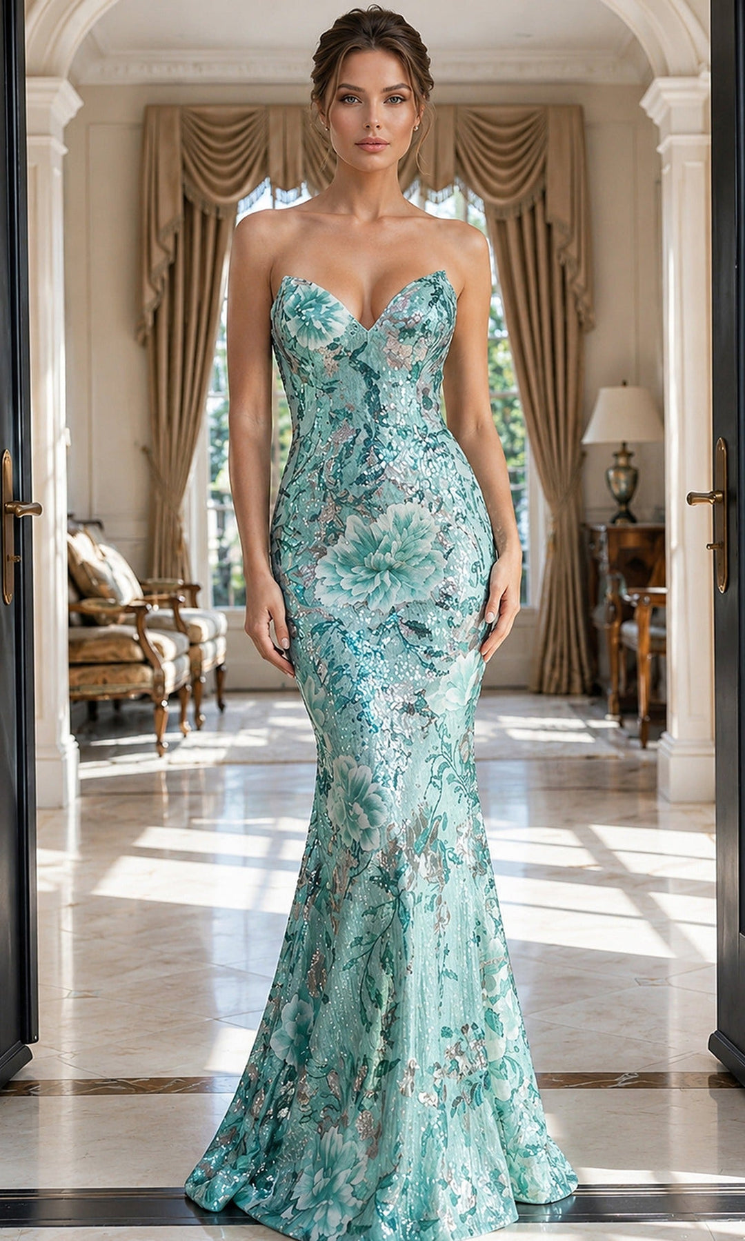 Jovani 49840 Mint/Multi