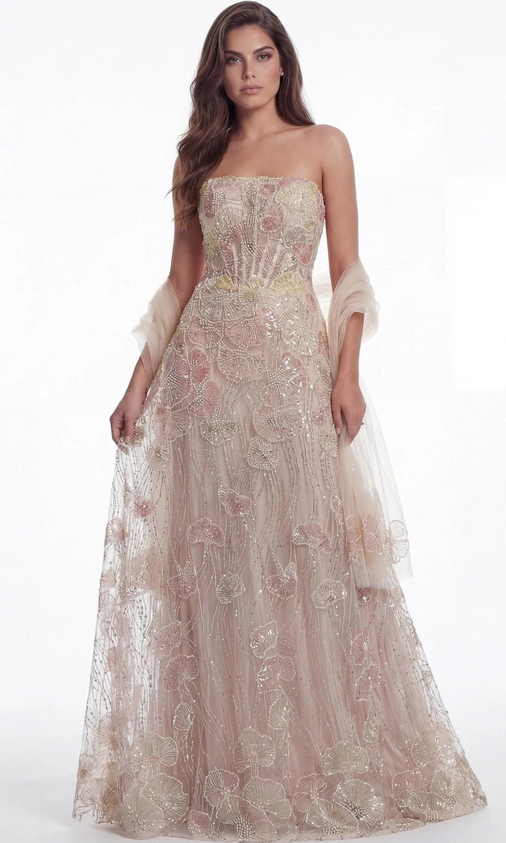Jovani 49882 Peach-Multi