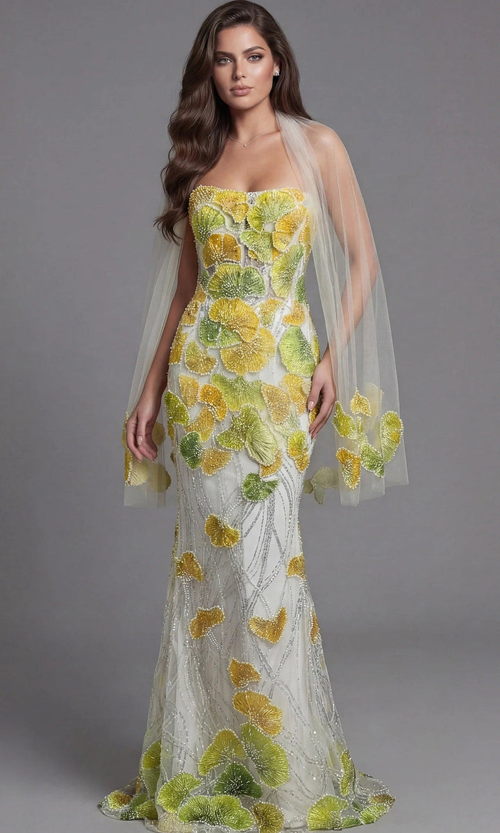 Jovani 49884 Yellow-Multi