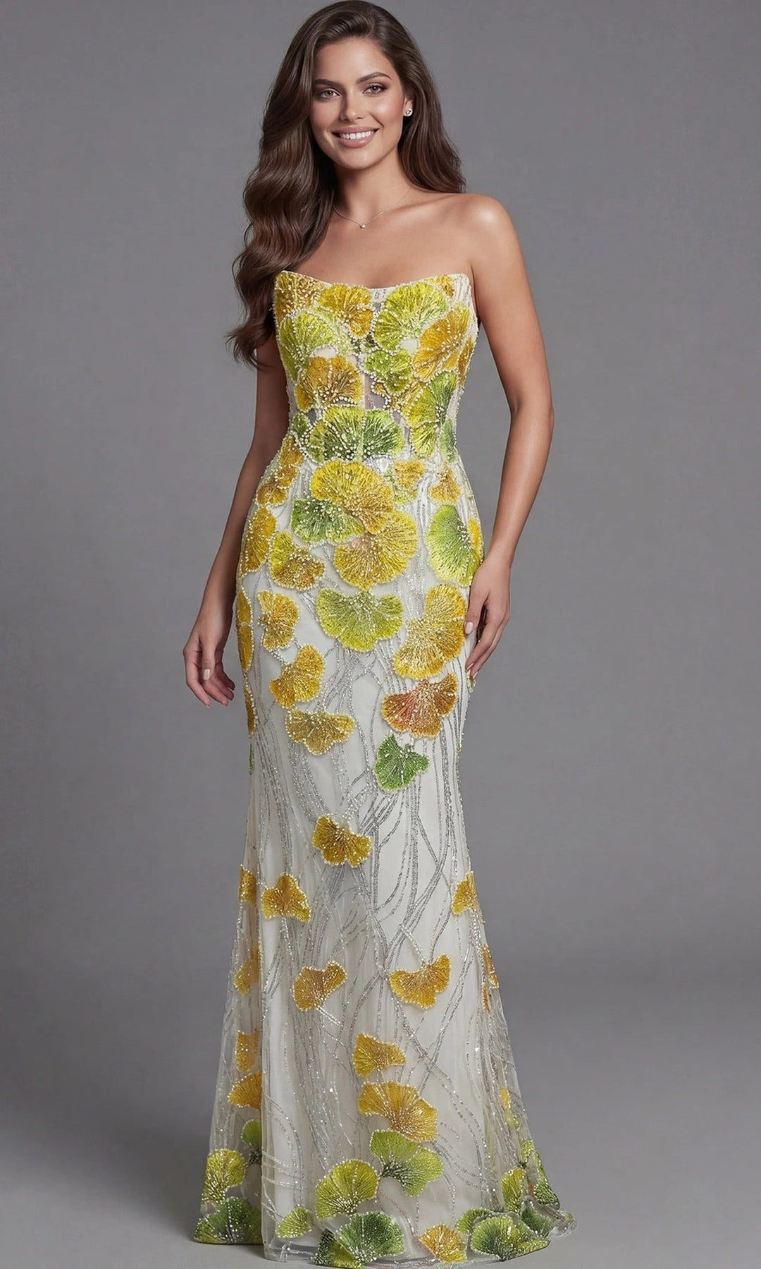 Jovani 49884 Yellow-Multi
