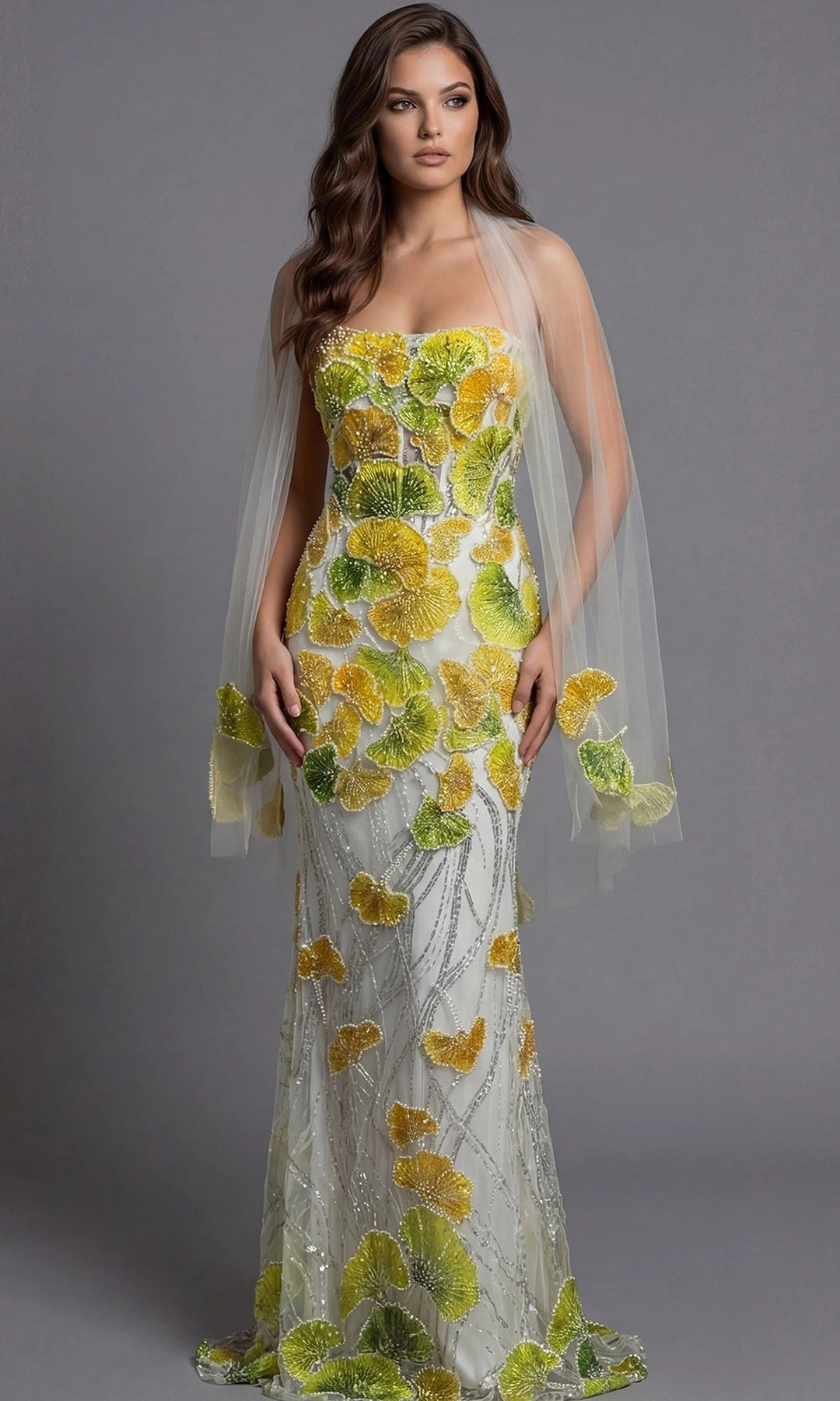 Jovani 49884 Yellow-Multi
