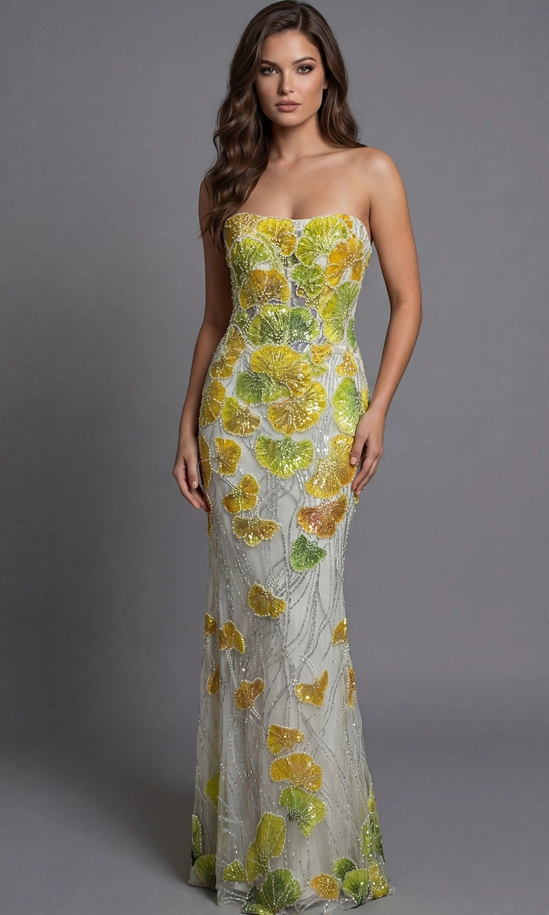 Jovani 49884 Yellow-Multi