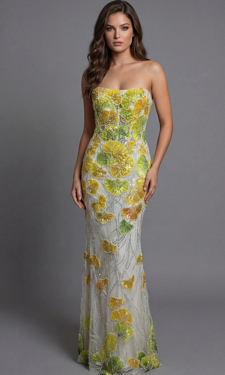 Jovani 49884 Yellow-Multi