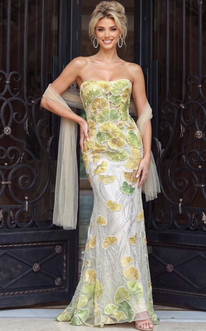 Jovani 49884 Yellow-Multi