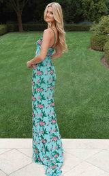 Jovani 50289 Aqua-Green/Pink-Multi