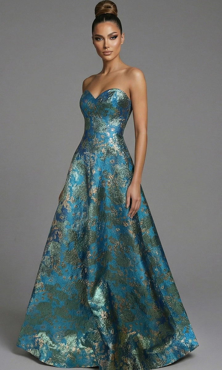 Jovani 51694 Turquoise-Multi