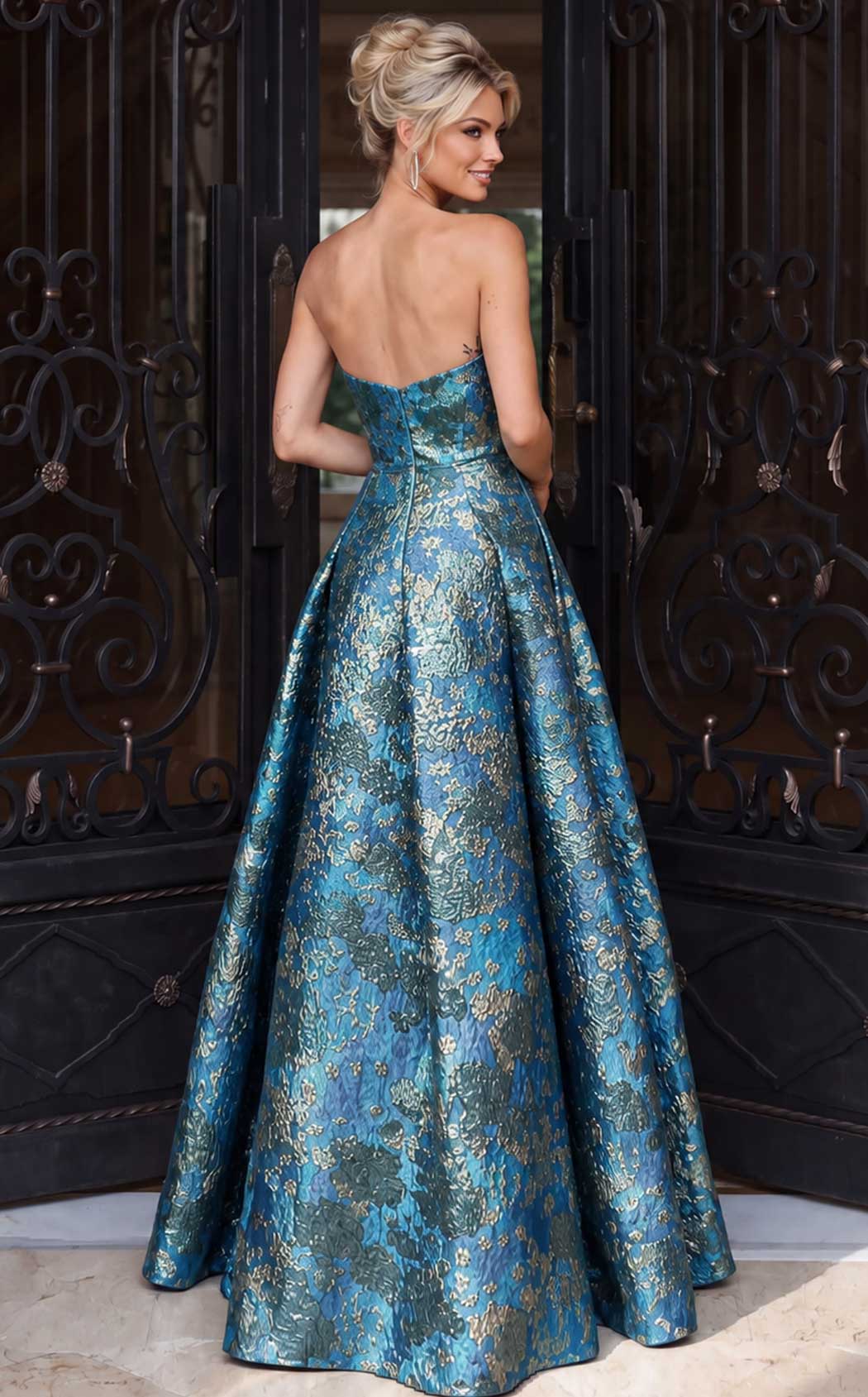 Jovani 51694 Turquoise-Multi