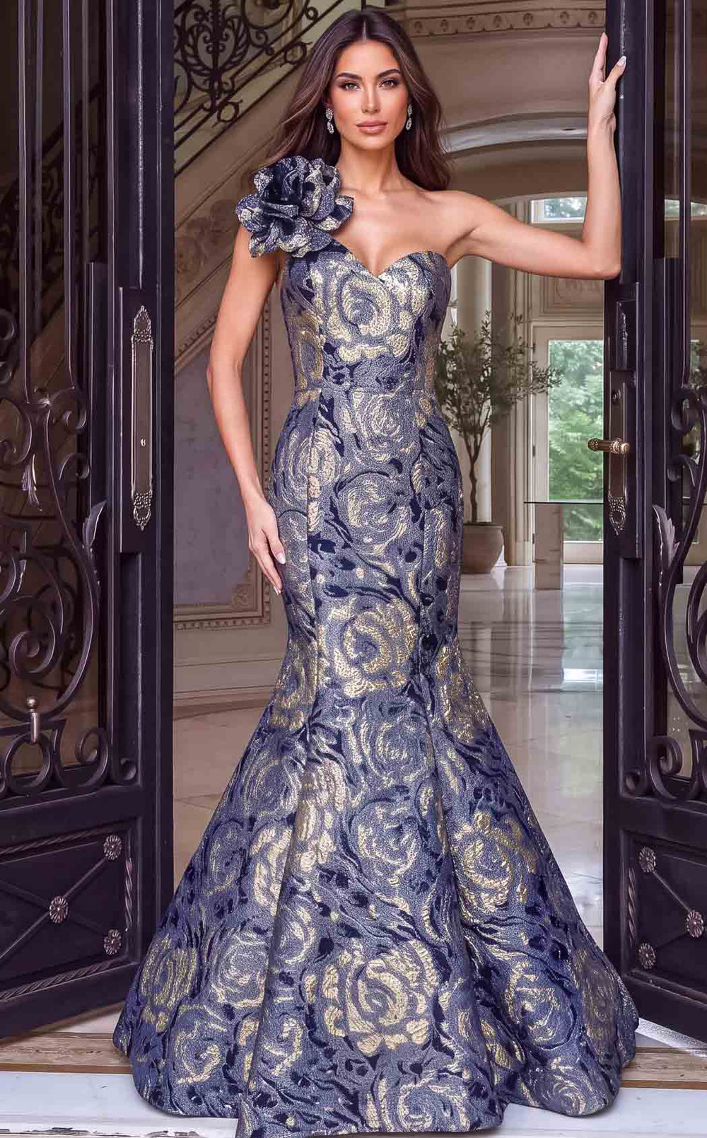Jovani 52370 Blue-Gold