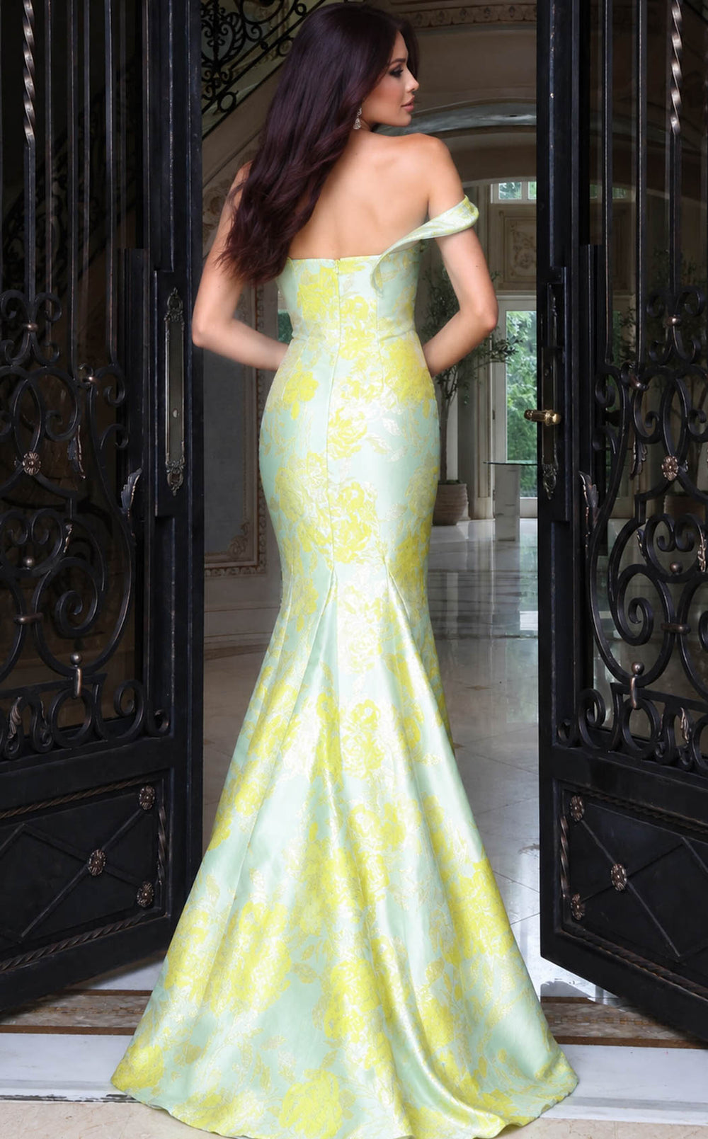 Jovani 53508 Yellow-Print