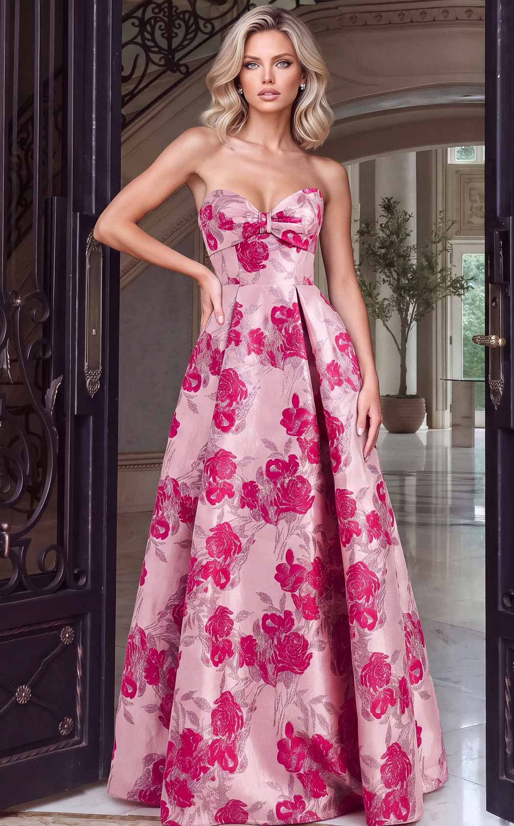 Jovani 53509 Pink-Multi