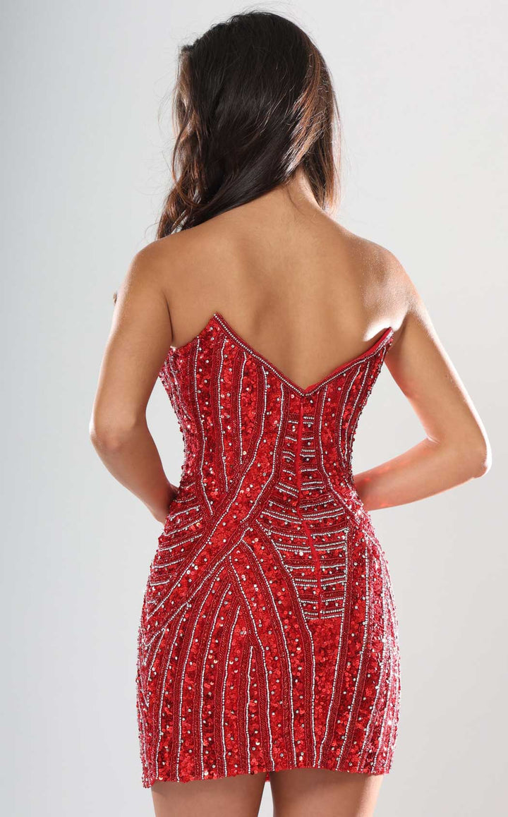 Jovani 53769 Red/Silver