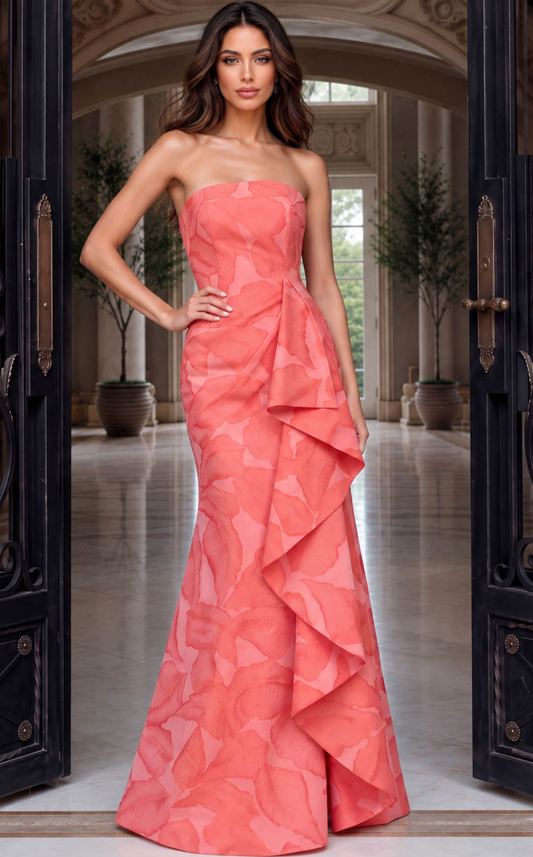 Jovani 55154 Orangy-Red