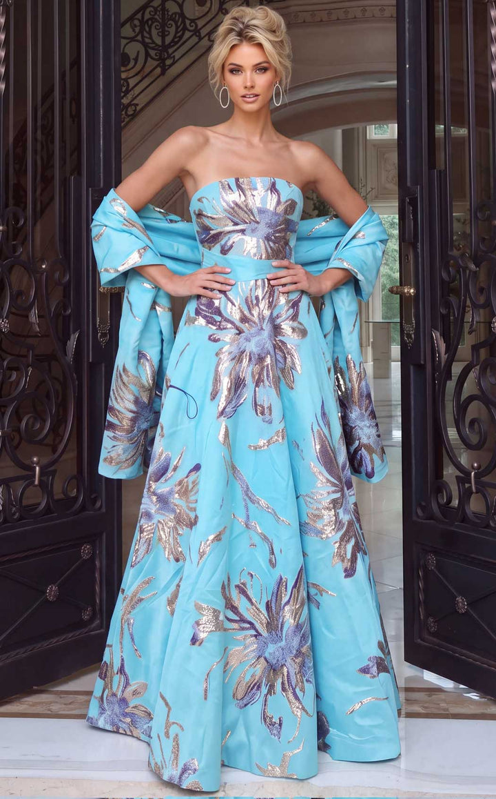 Jovani 55688 Blue-Multi