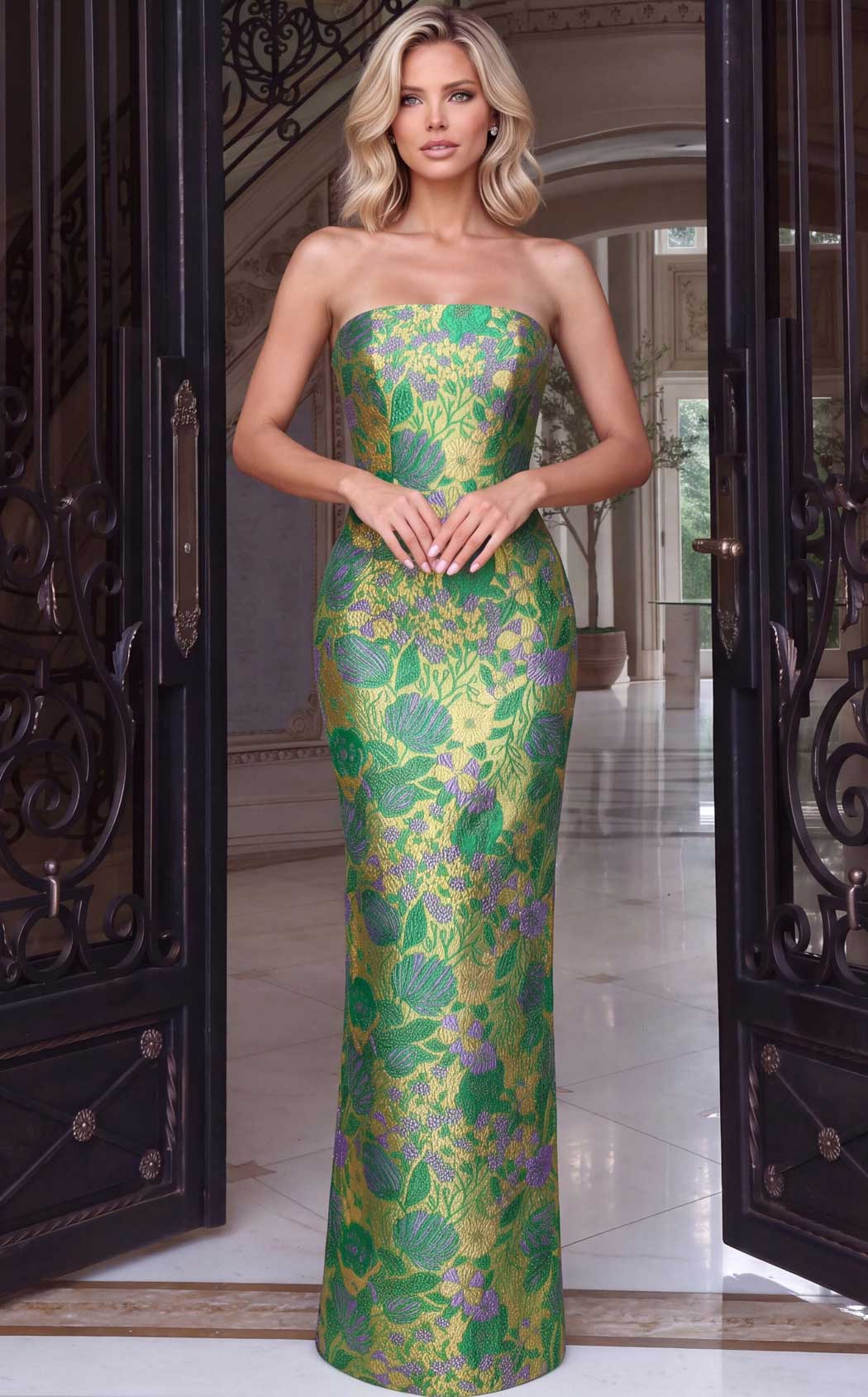 Jovani 55860 Green-Multi