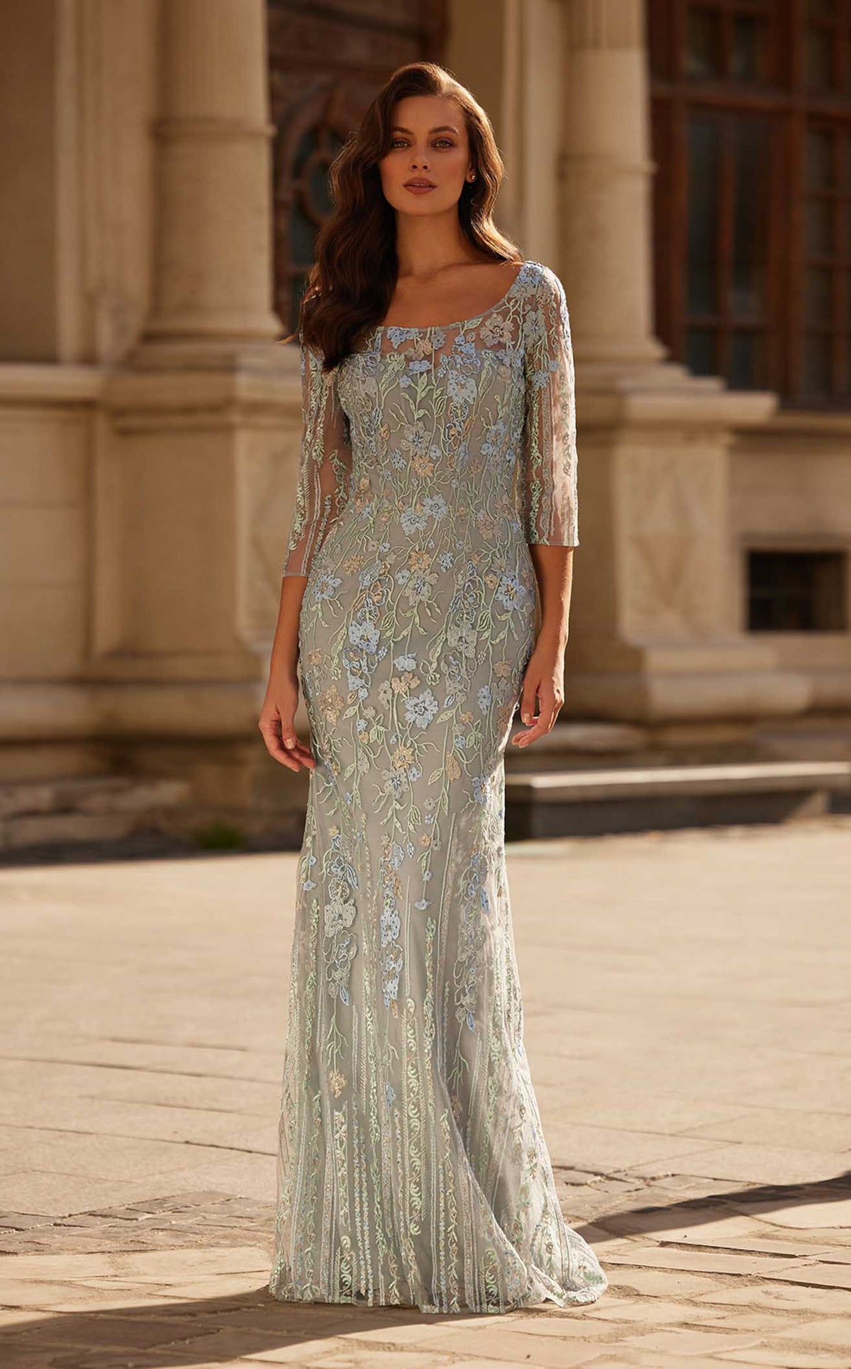 slim fit dress slacks La Femme 32463 Prom Dress - Light Blue main image 1