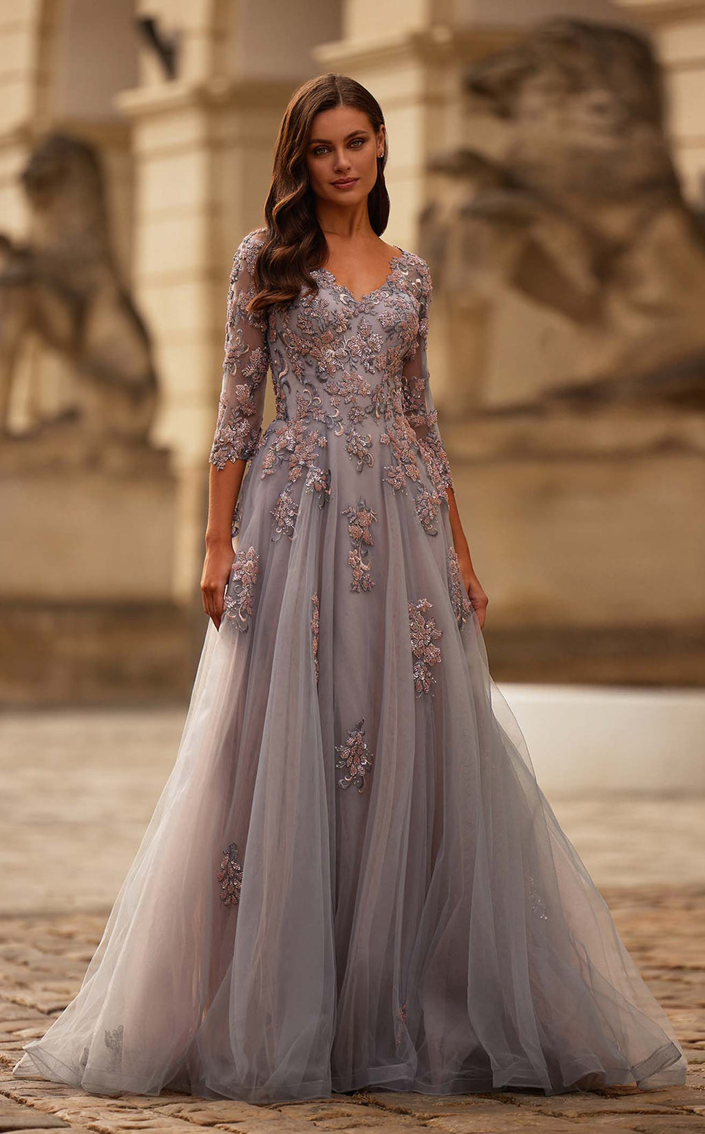 La Femme 32605CL Prom Dress - Pink/Silver