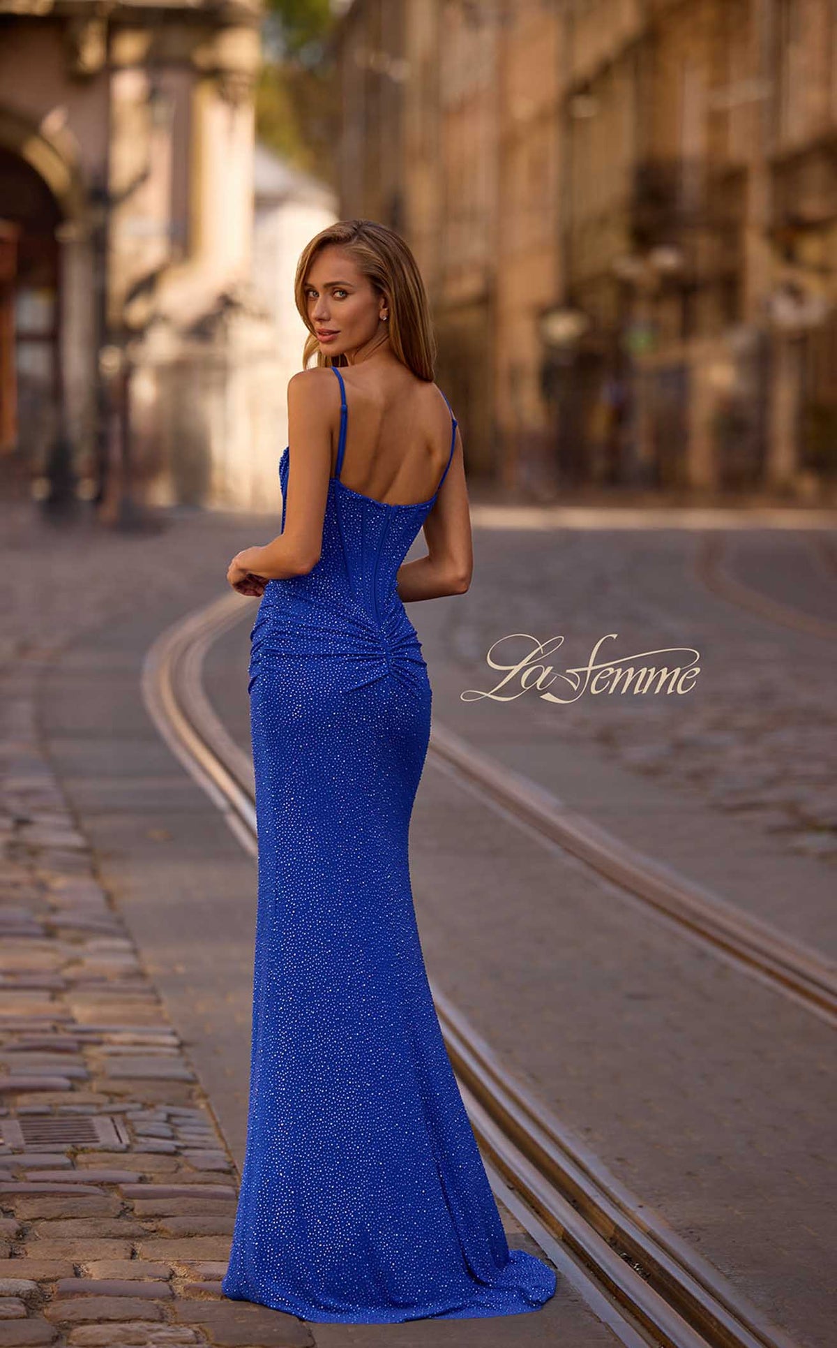 navy blue dress for baby girl La Femme 31933 Dress | La Femme Dresses