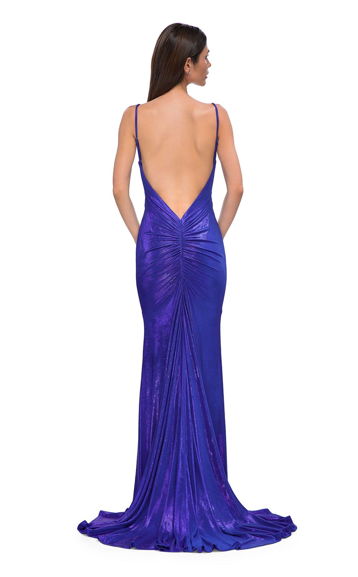 la femme blue sequin dress Long Sleeve Navy Blue Formal Dress with Sequin Lace Navy / 16