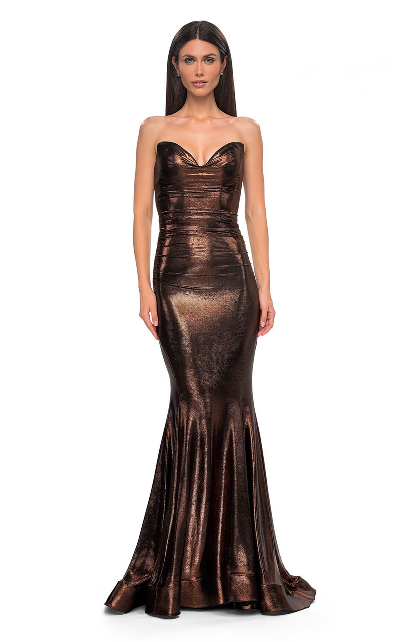 La Femme 32995 Women's Formal Evening & Wedding Guest Dress - Bronze La Femme 32995 Women's Formal Evening & Wedding Guest Dress - Bronze