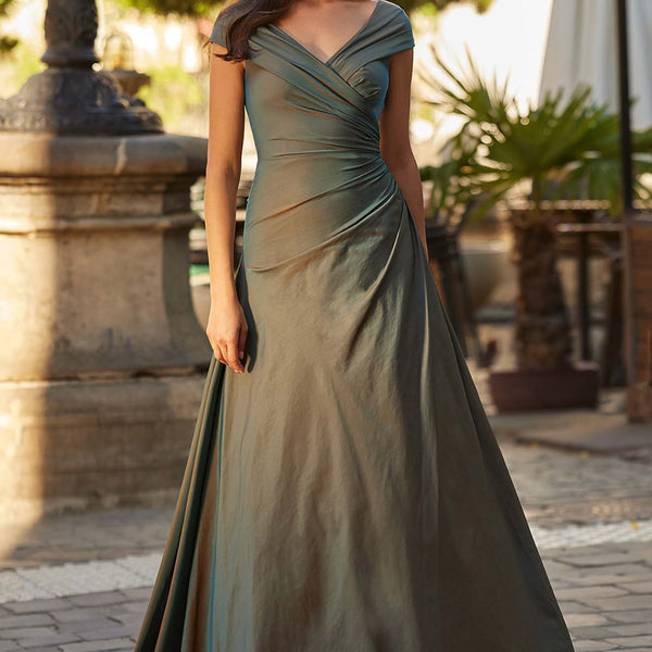 moss green formal dress La Femme 33446 A-Line Jersey Slate Blue 18 Women's Cotton Lace Strap Luxurious satin feel with Select Pant Waist Size:38W Aug25-restock